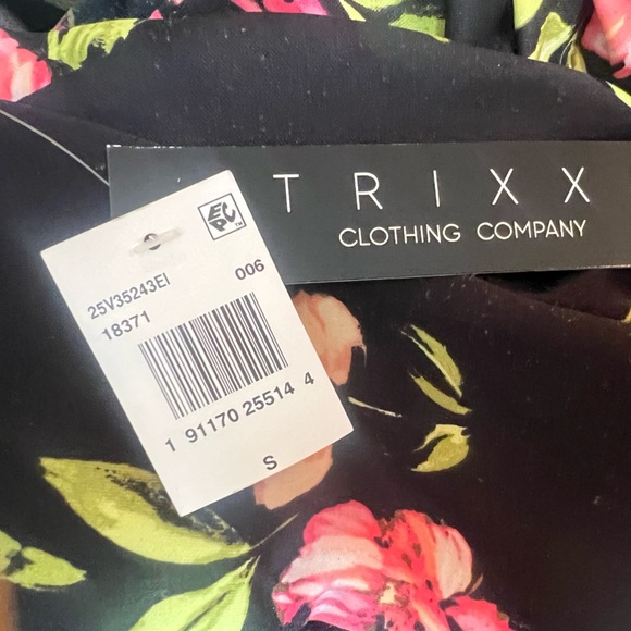 TRIXXI Black and Pink Fit and Flare Mini Dress with Bateau Neckline/size S - Picture 5 of 14